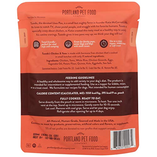 PORTLAND PET FOOD COMPANY TUXEDO’S CHICKEN & YAMS DOG MEAL, 9 OZ