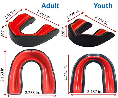 Sports Youth Football Mouth Guard Sports, Anti-Microbial Mouthguard for UFC, Boxing, Lacrosse, Ice Hockey, etc, Youth & Adult Sizes（Blue White） - Thumbnail 2