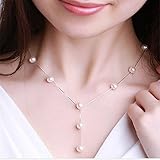 Mmrm Women Faux Pearl Necklace Earring Bracelet Jewelry Set (Gold)