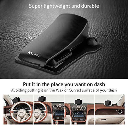 Car Mount, MWAY Car Phone Holder 3M Tapes 3.5-6.5 Inch Phone Stand for Dashboard with 4 Cable Clips,No Blocking for Sight,Durable Cell Phone Holder for iPhone X 8 7/7Plus/6/6S Plus/Samsung Smartphone