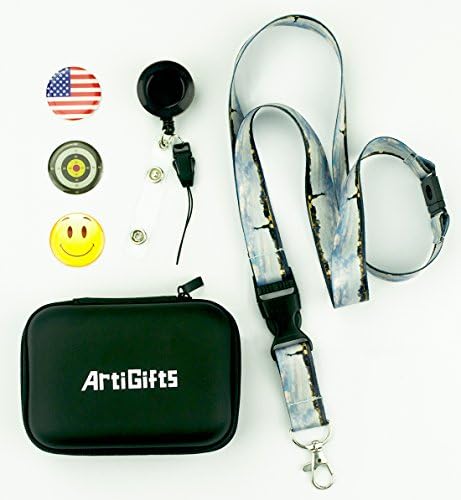 Statue of Liberty Premium Lanyard Come with 1 Retractable ID Badge Reel & 3 Interchangeable Stickers & 3 Card Protective Sleeves - Packed in a Universal Travel Carrying Case