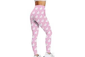 Women's Easter Day Graphic Gym Yoga Pants Cute Bunny Rabbit Skimpy Tights Casual Ultra Soft Leggings Easter Eggs