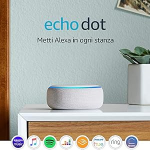 Echo Dot (3ª generazione) – Altoparlante intelligente con integrazione Alexa – Tessuto grigio chiaro