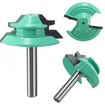 Generic 1PC 45 Degree Lock Miter Router Bit 1-1/2" Diameter 1/4" Shank Wood Cutter For Woodworking Drilling Power Tools