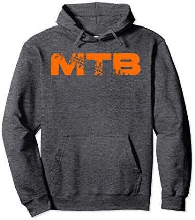 Unisex MTB Hoodie for Cycling, Downhill and Mountain Bike Fans Small Dark Heather
