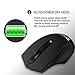 Silent Clickless Wireless Gaming Mouse - Quiet Optical Ergonomic USB Mice (Black)