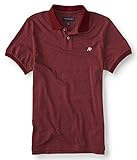 Aeropostale Men's A87 Solid Jersey Polo Shirt M Red Dare