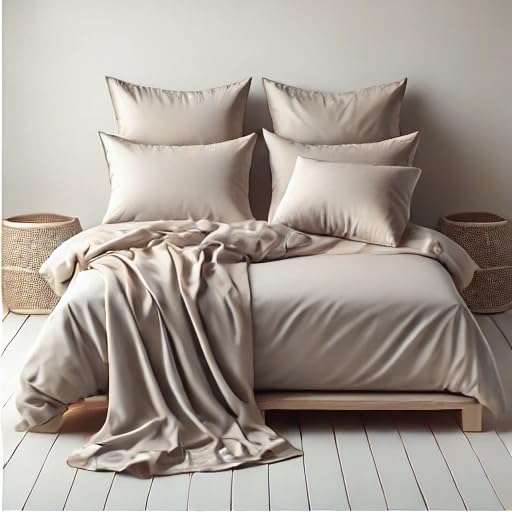 FabGoods Bamboo Fitted BedSheet (Warm Taupe)