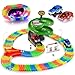 Glow Race Tracks Set – Compatible with Magic Tracks Too – 144 Pieces with 2 Toy Cars (1 Light Up), Flexible and Bendable DIY Fun Glow In The Dark Racing Toy – Interactive STEM Toy – for Girls and Boys