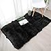 Leadmall Luxury Fluffy Rugs | Super Soft Indoor Modern Shag Area Silky Smooth Faux Fur Rug for Home Decorations | Anti-Skid Living Room Bedside Runner Decor Carpet Floor Mat (Black 23.6 x 47.2in)thumb 1