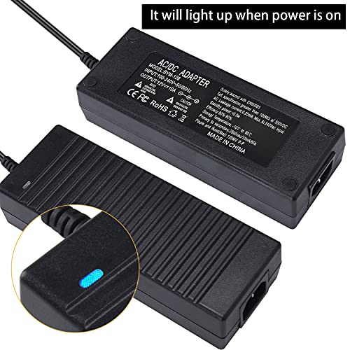 Suacopzar 10ft 12V 10A DC Car Power Adapter, Type B 3 Pin Cigarette