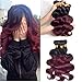 Brazilian Human Hair Bundles 16 18 20 Inch 1b 99j Silky Top Hair Ombre Dark Burgundy Weave Sew In Hair Extensions Red And Black Wine Human Remy Soft Wavy Hair Two Tone Weft Mixed Length Cheap