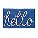 DII Hello Coir Fiber Doormat Non-Slip Durable Outdoor/Indoor, Pet Friendly, 18x30, Blue