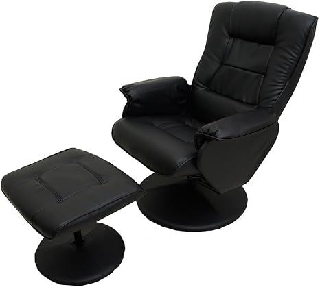 Amazon Co Jp Lowya ロウヤ リクライニングチェア オットマン付 ブラック おしゃれ 新生活 ホーム キッチン