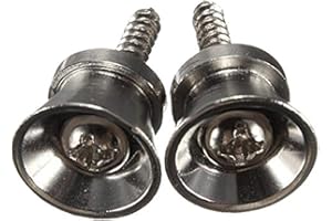 2 x Electric Acoustic Guitar Bass Strap Button Screw Lock Pins Pegs Pads Hot Silver