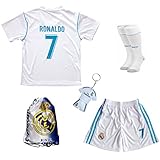 GamesDur 2018/2019 Cristiano Ronaldo #7 Home Football Soccer Kids Jersey & Short & Sock & Soccer Bag Youth Sizes