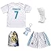 GamesDur 2019/2020 Cristiano Ronaldo #7 Home Football Soccer Kids Jersey & Short & Sock & Soccer Bag Youth Sizes