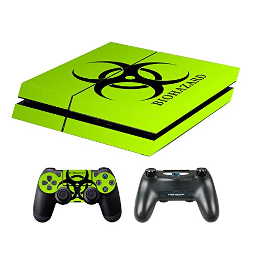 Skins for PS4 Controller - Decals for Playstation 4 Games - Stickers Cover for PS4 Console Sony Playstation Four Accessories Faceplate with Dualshock 4 Two Controllers Skin - Biological Harzard - Thumbnail 2