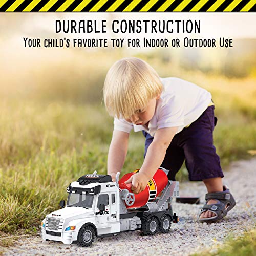 Toy Chef Remote Control Truck RC Toy for Kids Aged 3+, Lights, , Realistic Excavator Truck Design, Full Range of Motion - Battery Operated, Strong and Safe ABS Plastic (Cement Mixer Truck) - Thumbnail 2