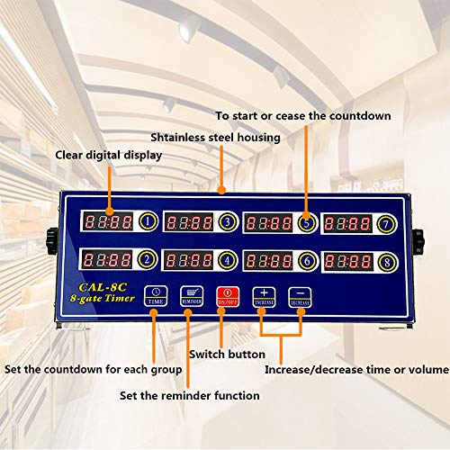 ZzPro 8 Channel Digital Kitchen Timer Clock Reminder Cooking Commercial Loud Ring Alarm Stainless Steel Timers Calculagraph