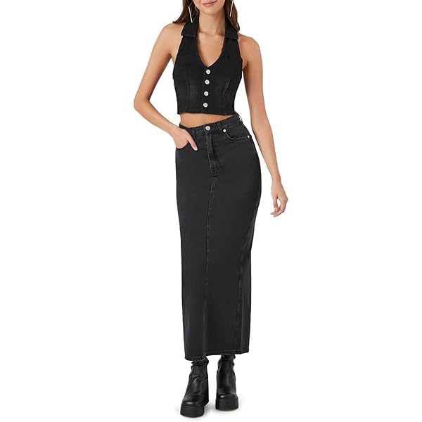 Commando Women's Butter Luxe Maxi Column Skirt, Black at Amazon