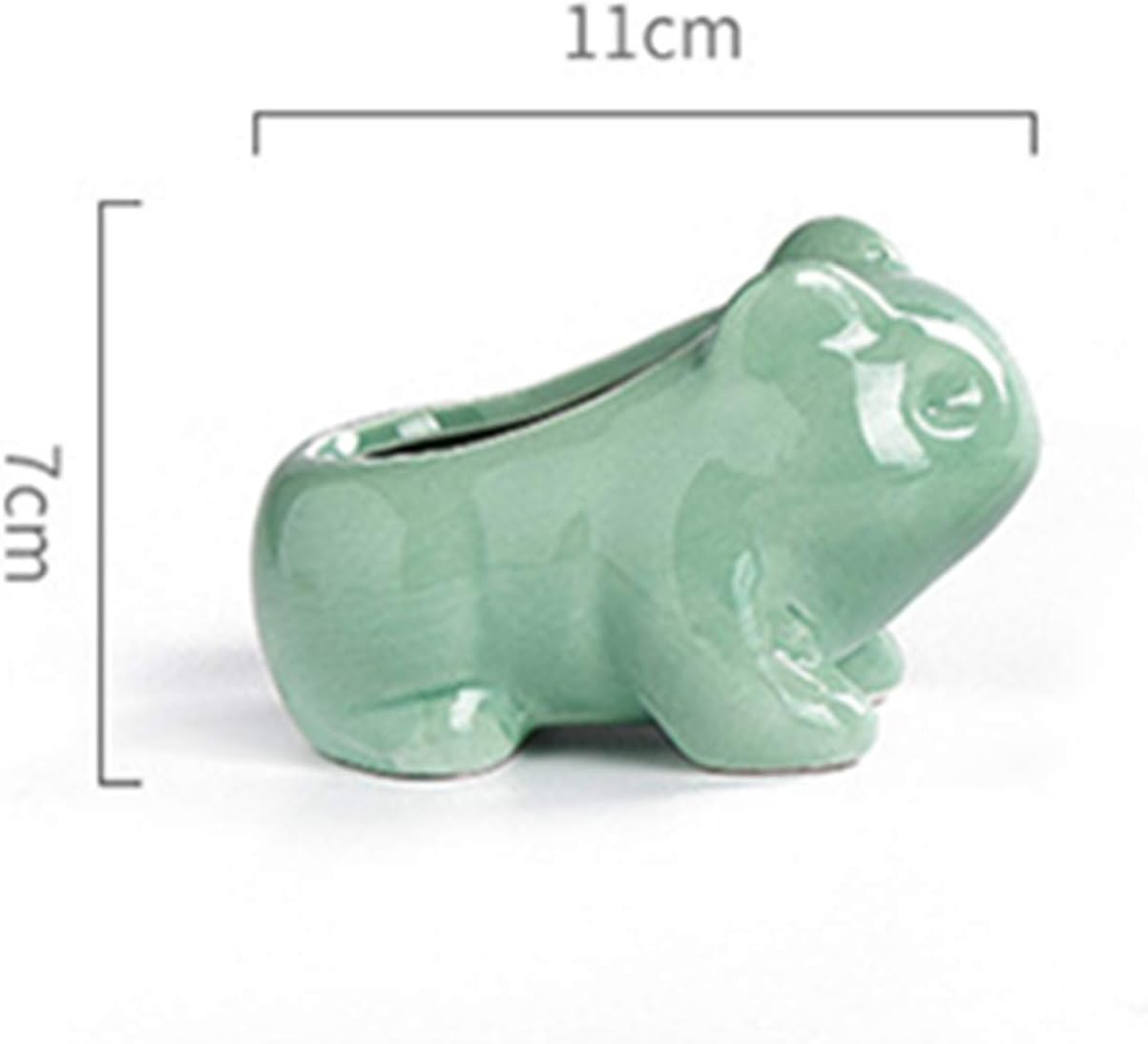 YODOOLTLY Ceramic Flower Pots- Cute Cartoon Succulent Planter Pots Green Small Animal Shaped DIY Art Vase Flowerpot for Office Desktop Garden Home Decorative - Image 5