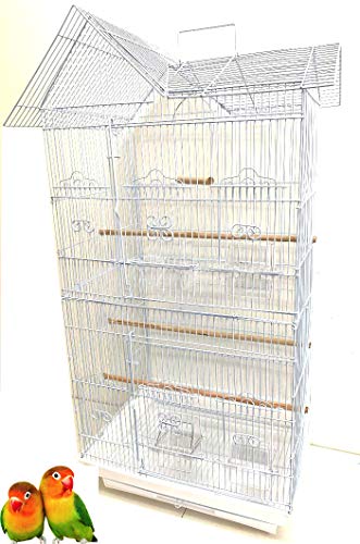 37-inch Portable Hanging Medium Flight Bird Cage for Cockatiel Sun Quaker Parakeet Green Cheek Conure Parrotlet Finch Canary Budgie Lovebird Small Parrot Travel Bird Cage
