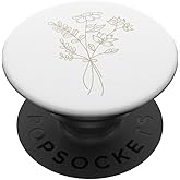 Beige White Floral Flower Wildflower PopSockets Adhesive PopGrip