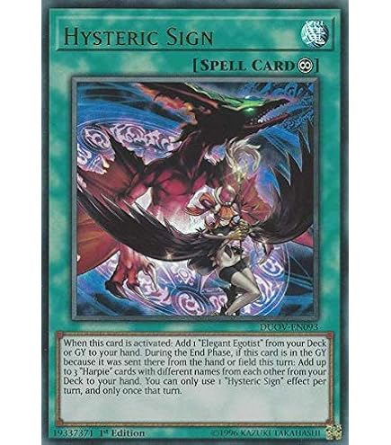 Amazon.com: Yu-Gi-Oh! - Harpie Lady Elegance - LED4-EN005 - Legendary  Duelists: Sisters of The Rose - 1st Edition