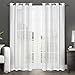 Exclusive Home Curtains EH8044-01 2-108G Penny Window Curtain Panel Pair with Grommet Top, 50x108, Winter White, 2 Piece