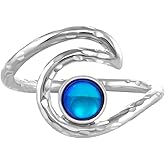 Wave Ring | Adjustable Handmade Sterling Silver Crystal Jewelry