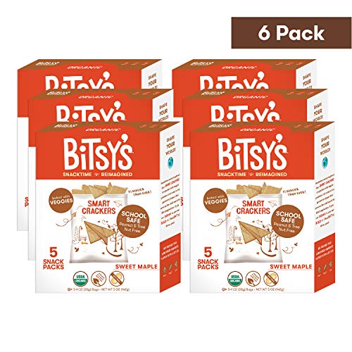 Bitsy's Multi-Pack Organic Smart Crackers Sweet Maple Carrot 5 Count Snackpacks (Pack of 6) Healthy Organic Nut-Free Snacks with Fruits and Vegetables for Kids - Thumbnail 7