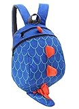 Kids Toddler Child School bag Boy Girl Cartoon Dinosaur Safety Harness Backpack (Blue)