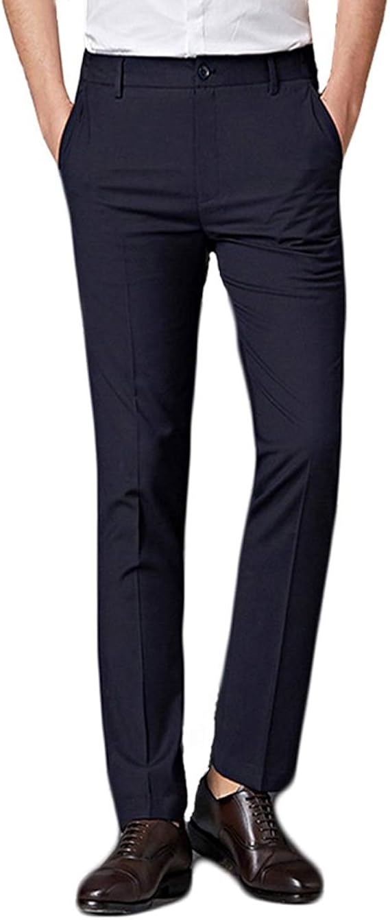Amazon Co Jp Dadijier スラックス メンズ ビジネス 通勤 スリムパンツ ウォッシャブル ロングパンツ ノータック ストレート 美脚 服 ファッション小物