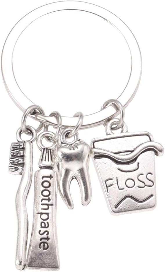 Amosfun Dental Keyring Zahnbürste Zahnpasta Schlüsselanhänger Anhänger