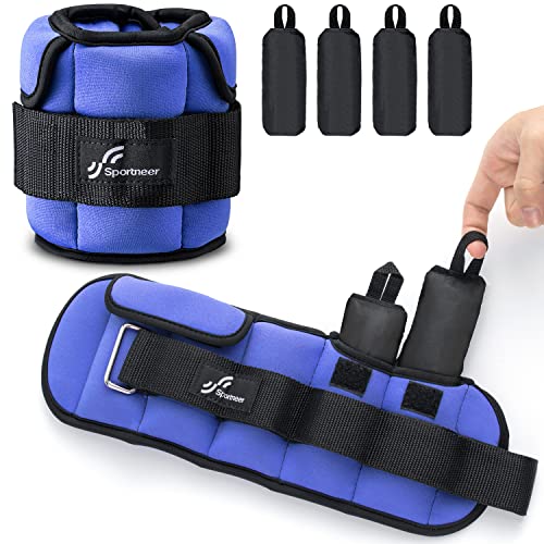 Sportneer Verstellbare Knöchelgewichte: Verbesserte Verstellbare Beingewichte, Gewichtsmanschetten Gewichte für Fitnessstudio, Fitness, Workout, 0,5–2