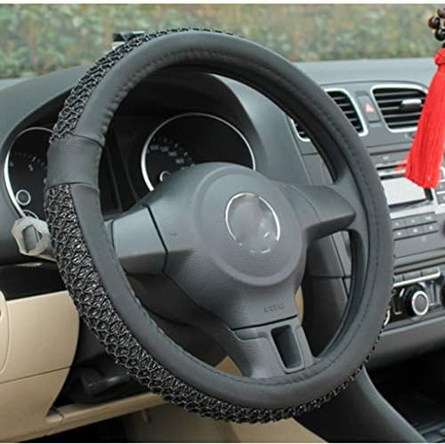 Automotive Steering Wheel Cover Ice Silk Sweat Absorption Breathable Unisex's Universal Size 37-38cm/15"