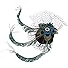 Fascinator Peacock Feather Veil Pillbox Hat Wedding Hair Clip Headwear for Women