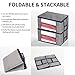 Onlyeasy Foldable Storage Bag Organizers - Breathable Household Home Organizers Bins for Duvet Clothes Blankets Comforters Quilts with Large Clear Window, 23.6