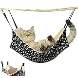 Doglemi Cat Pet Cage Hammock Warm Soft Cat Bed Cage Cat Pad Comfortable Cute Pet Bed Hammock Size L Polka dot