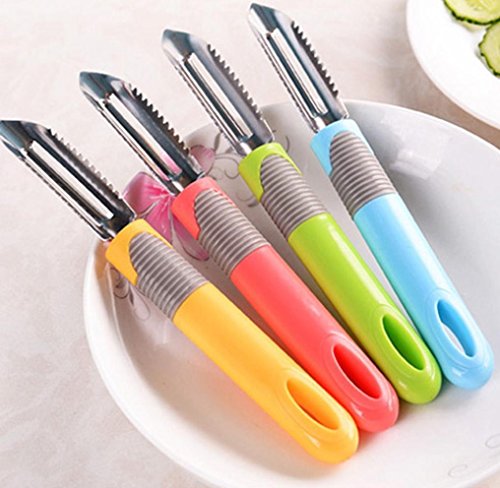 Multifunctional Vegetable Peeler,Vibola 1PCS Eco-Friendly Non-Slip Handles Kitchen Tool for Apple Pear Kiwifruit Carrot Slicers Peelers (Random Color)
