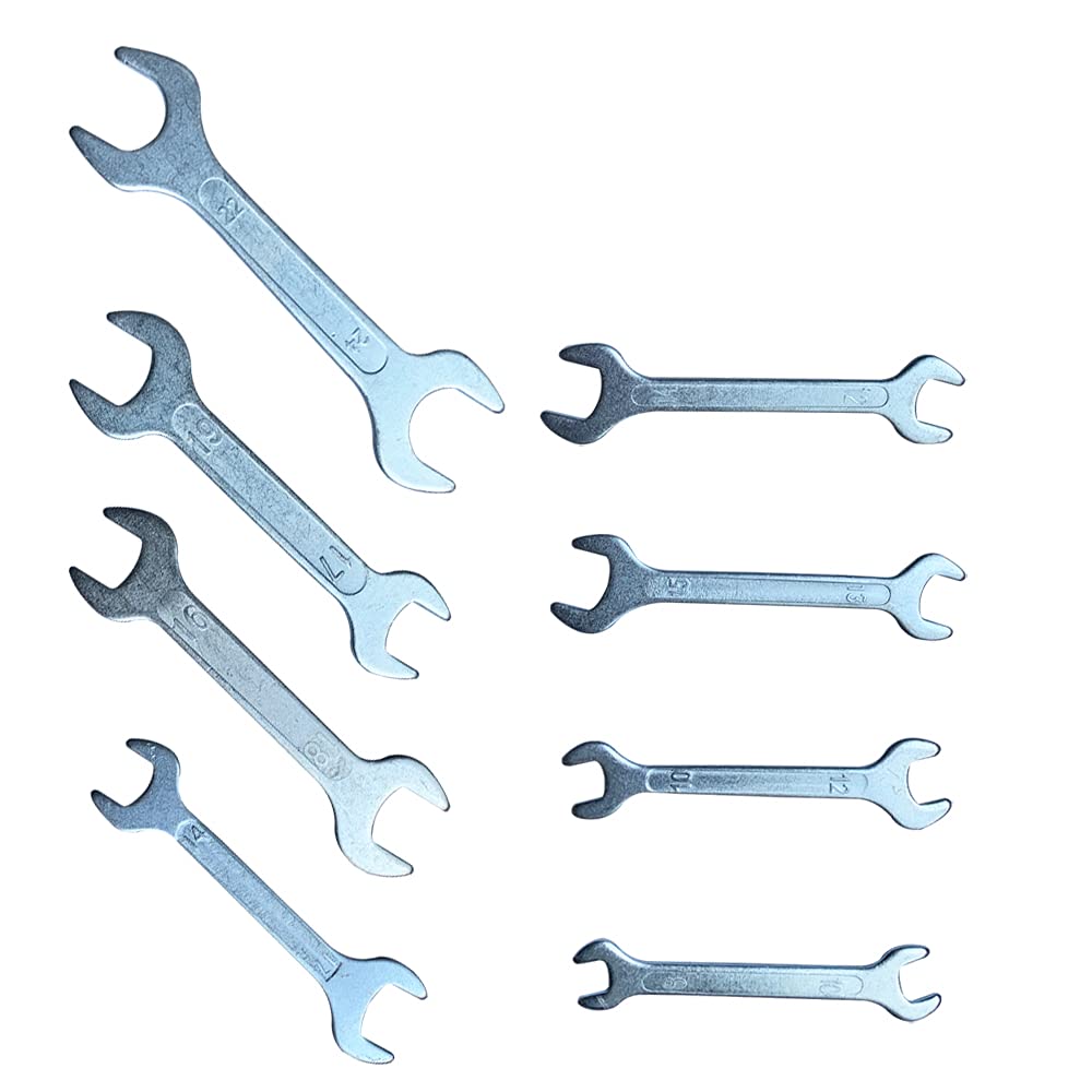 Lotatheta Double Ended 8 mm thru 19mm Cone Wrench Bicycle Tool Kit Spanner Bike Cycling Multi Set (8 pcs)