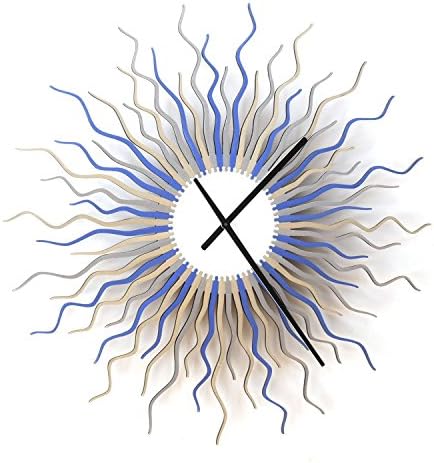 16" Exciting Starburst Wooden Wall Clock with Colors of Ice from ardeola - Medusa arctic (L)