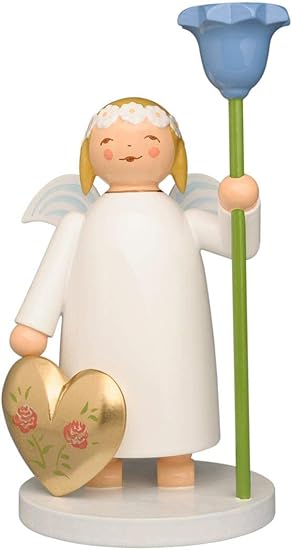 Wendt & Kühn 634/5 - Ángel de margaritas con corazón y flor (madera