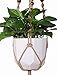 Mkono Macrame Plant Hanger Indoor Outdoor Long Hanging Planter Basket Jute Rope with Beads 4 Legs 48 Inch