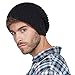 LETHMIK Winter Beanie Skull Cap Warm Knit Fleece Ski Slouchy Hat for Men & Women Plain Black