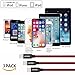 JAHMAI iPhone Charger, 3Pack 6Feet Nylon Braided Lightning to USB cable High Speed Charging Cord Cell Phones Connector Power Cables for iPhone X / 8 / 7 / Plus /6S/6/5S/5C/5/ES/iPad/iPod (Red)