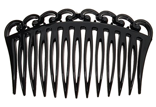 France Luxe Small Filigree Comb Pair - Black