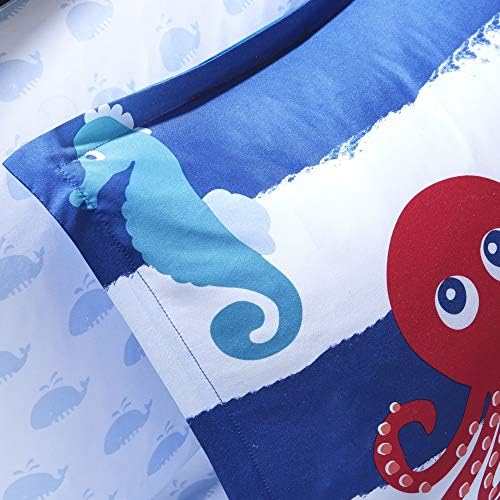 Colorful polyester microfiber sheet set with a 100% polyester comforter.