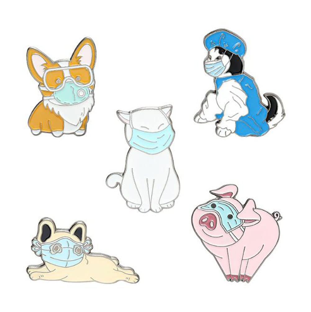 Mask Brooch Lapel Pin Creativity Animal Masks Enamel Brooches Alloy Brooches Badges Lapel Badges Fashion Brooch Medical Pins Gifts For Friends
